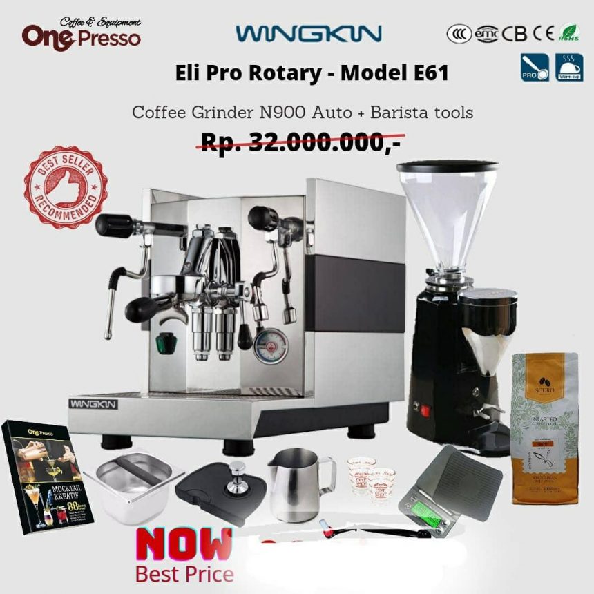 Mesin Espresso Wingkin Eli Paket 28.5jt BONUS GRINDER N900AUTO